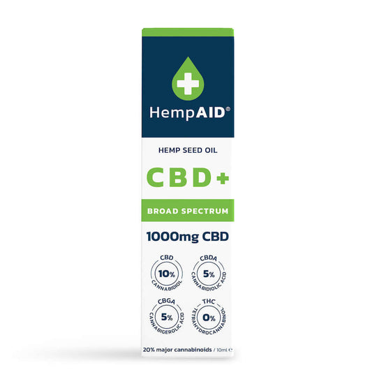 Ulei de canepa cu 1000mg CBD, 500mg CBDA, 500mg CBGA, broad spectrum, HempAID, natural, 10ml